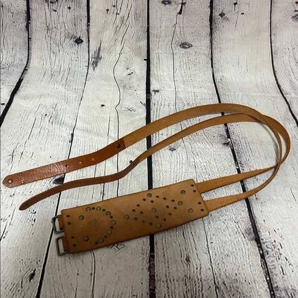 New Leather Candies Brown Double Buckle Belt L/XL - Picture 7 of 10